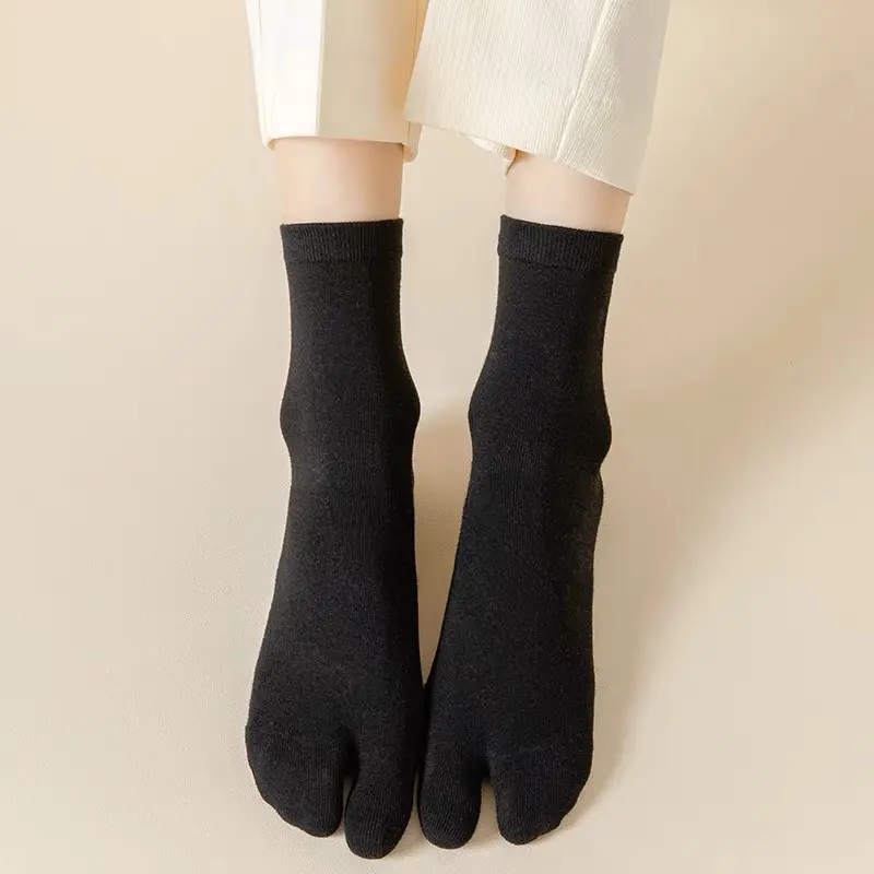 Vớ xỏ ngón chống nắng  tabi phong cách Nhật Bản chất cotton trắng xám đen khử mùi, thoáng khí Tất Nam Menswear Nhung 5