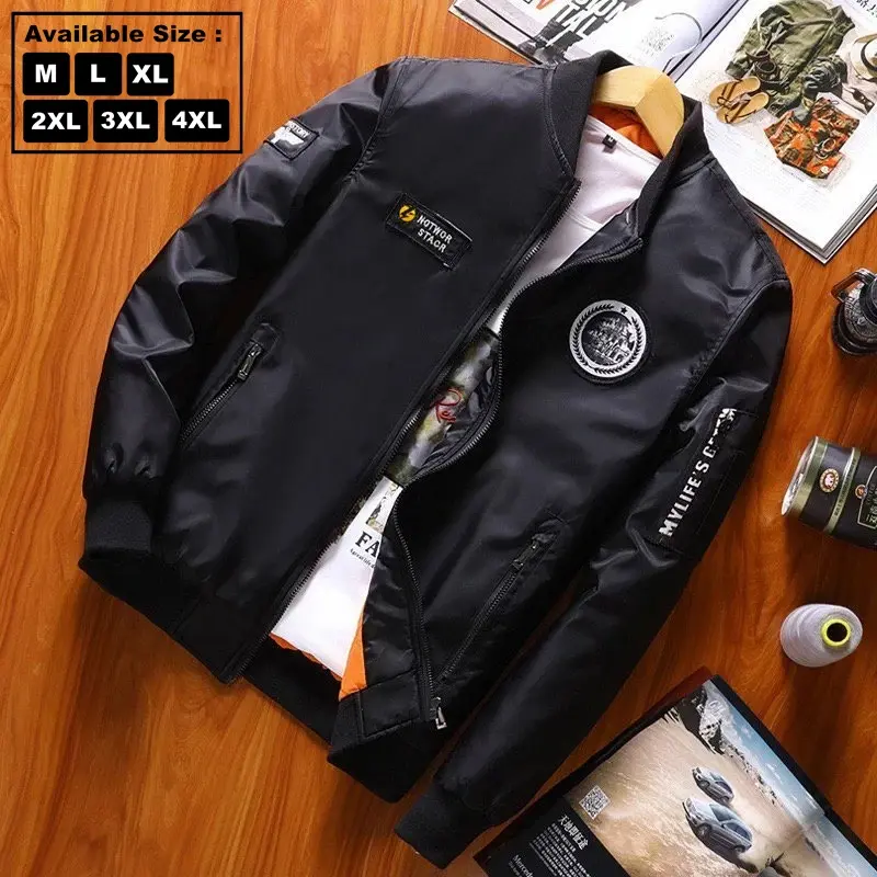 Tizzly - Bomber Premium Patch Waterproof Pria Tebal Distro Jaket Nyaman Keren Lembut Motor Casual