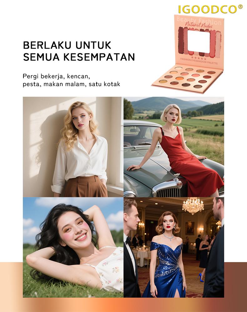 IGOODCO (IG3150A) kecantikan baru portabel matte dan tinggi gloss eyeshadow palet