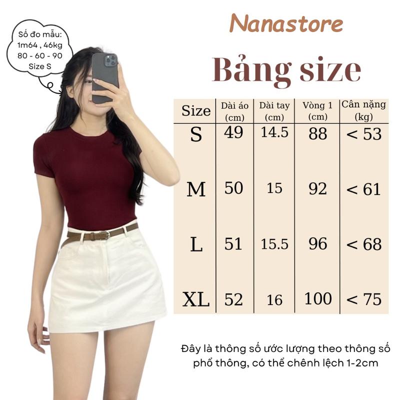 Product Introduction of Áo Thun Nữ Cộc Tay Chất Cotton Dáng Croptop Ôm Body Cổ Tròn Họa Tiết Trơn Basic BigSize, Áo Croptop Nữ Tay Ngắn 402T 0