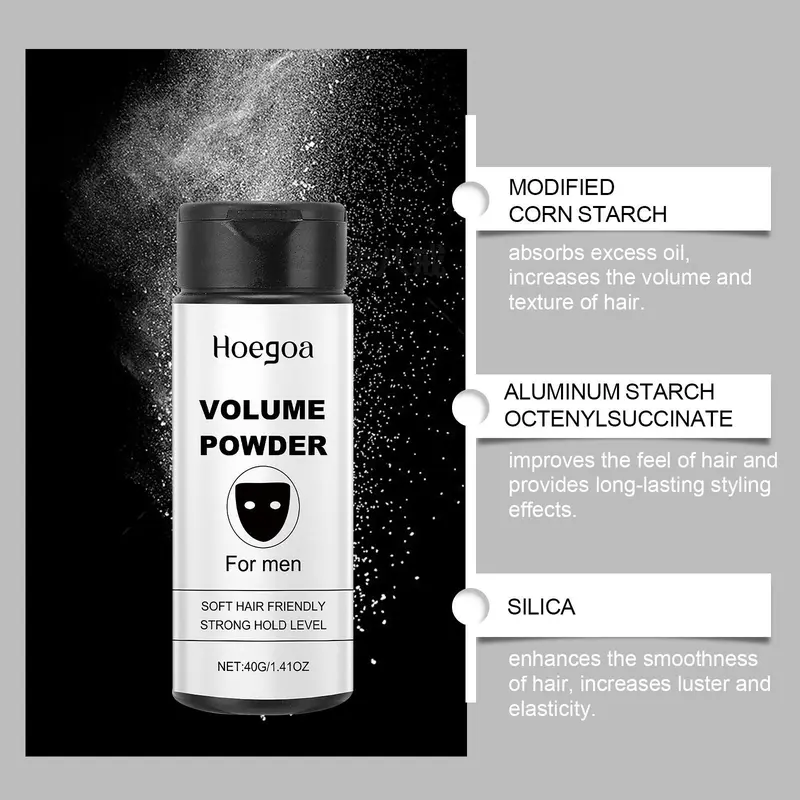 Hair Styling Powder, Quick Oil Absorption, Gentle Non-wash Hair Powder, Long Lasting Hair Styling Product for Men 2