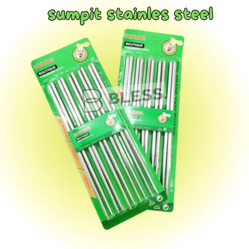 Sumpit Stainless isi 5 Pasang/10 pcs - Sumpit Makan Serbaguna