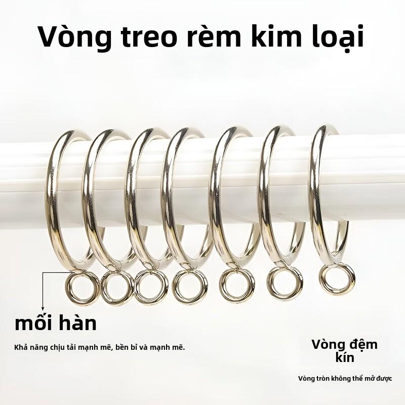 Vòng treo rèm kim loại đặc, phụ kiện rèm cửa, rèm tắm - 10 cái (đường kính trong 45mm, màu bạc) 5