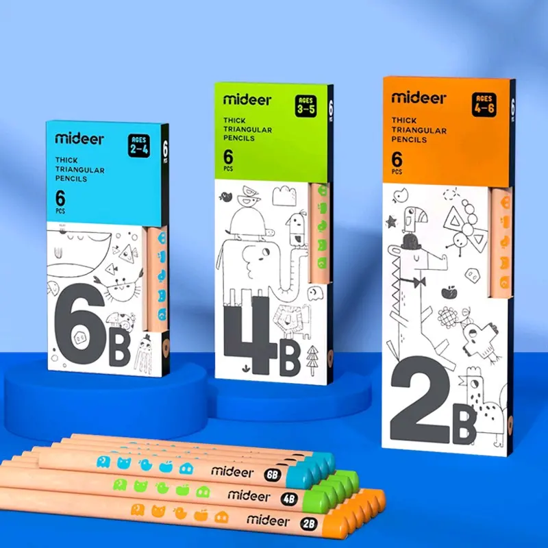 Mideer Thick Triangular Pencil Pensil Segituga 2B 4B 6B