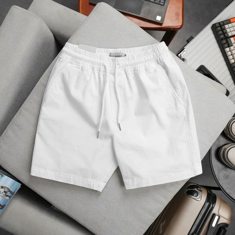 Quần Short Kaki Nam Lưng Thun Trắng Đen Menswear Có Túi Quần Lửng 3