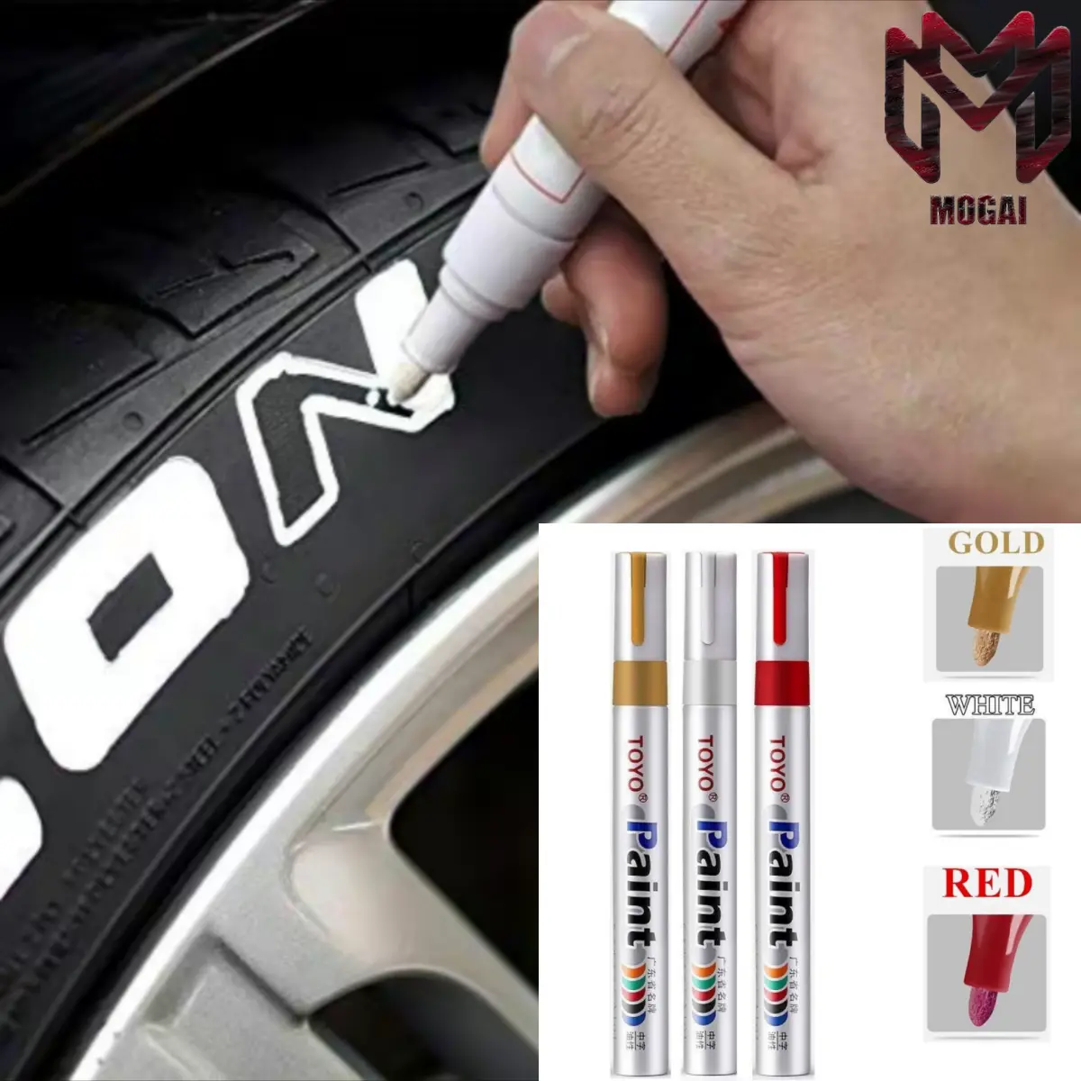 [Mogai] Spidol Ban Spidol Ban Motor Mobil/Quality NatWarna Tebal 100% Spidol Warna Warni Original Permanen