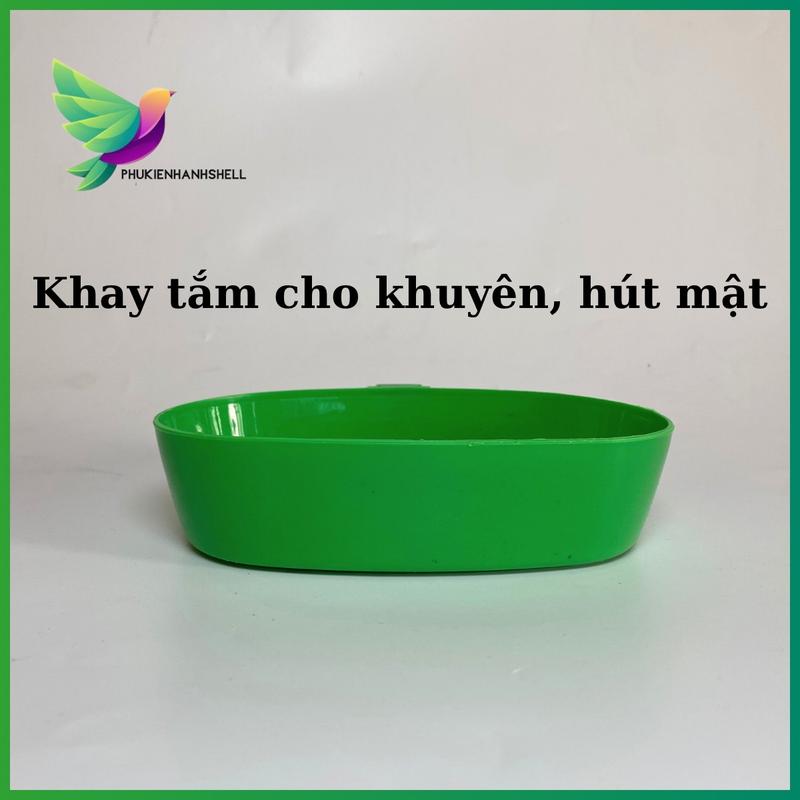  Khay tắm nhựa xanh Lồng chim vành khuyên hút mật ốc mít...giá rẻ-Phukienhanhshell 
