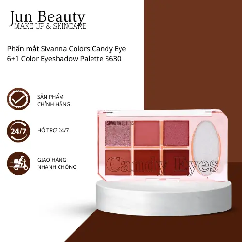 Phấn mắt Sivanna Colors Candy Eye 6+1 Color Eyeshadow Palette S630 Mỹ Phẩm Trang Điểm