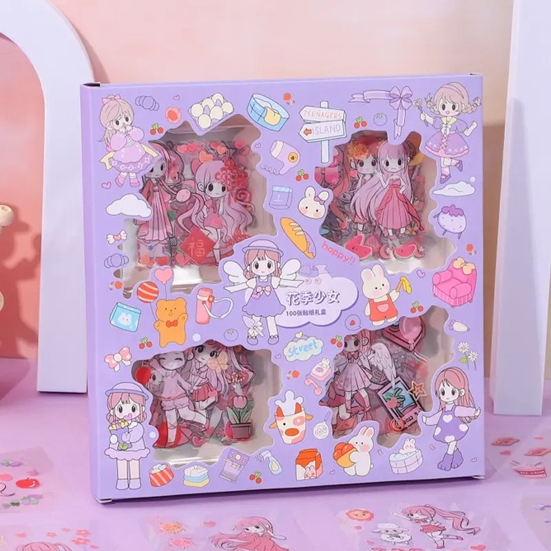 Nhãn Dán Hoạt Hình, Họa Tiết PET, Sổ Lưu Niệm, Dễ Thương, 20 Cái, Tự Làm, Phong Cách Kawaii, Đồ Trang Trí, Đồ Dùng Văn Phòng Phẩm 3
