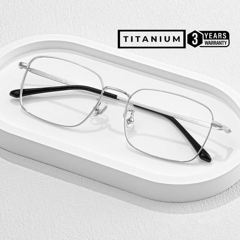 [TITANIUM] Gọng mắt kính Titan Classic Business DES.POINT DP60 Silver - Chất liệu Titanium nguyên khối hàng nhập khẩu Nhật thay được mọi loại tròng