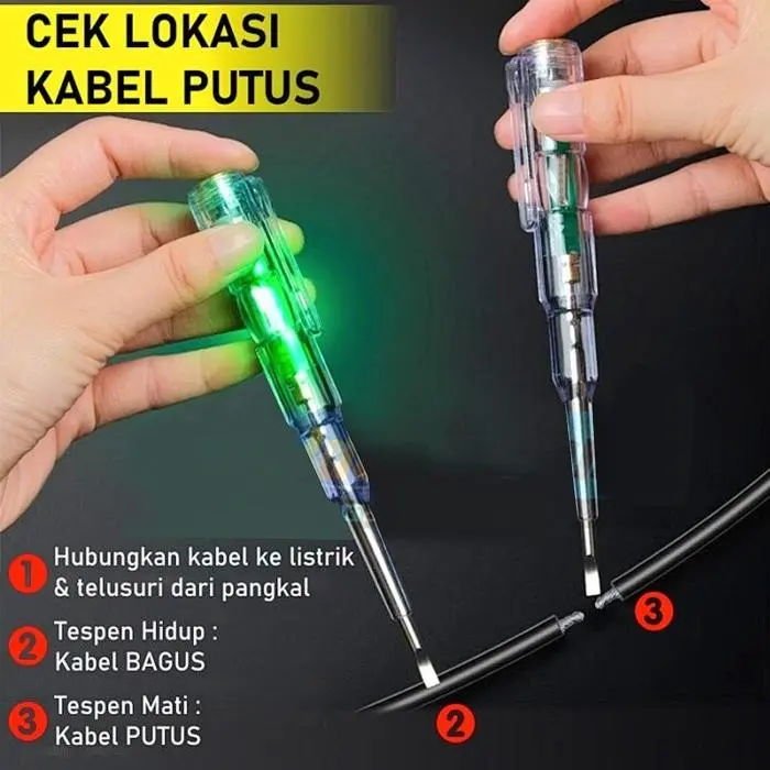Tespen Testpen Test Pen Tes Pen 2 Dual LED Obeng Tester Arus Listrik 0