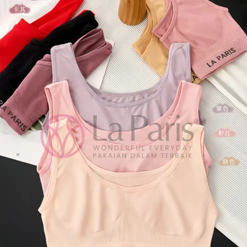 Miniset Bra Rajut Polos Tanpa Busa Miniset Rajut Sport Bra Spandex Halus Lembut Adem Miniset Impor La Paris S017 S018 526 529 0