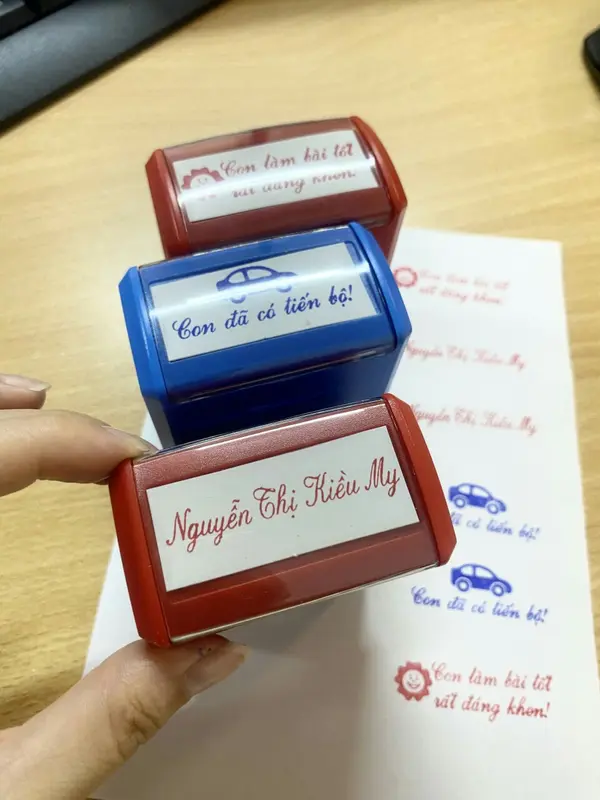 Dấu tên dài cỡ 18x47mm ( Bạn nhắn tên /ghi chú tên cần làm cho shop nhé ạ) 2