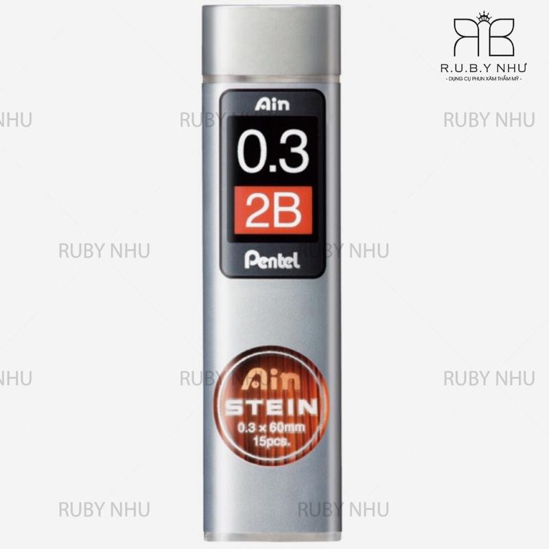Hàng chính hãng Pentel Ruột chì kim Pentel - Ngòi bút chì 2B tuýp lớn size 0.3
