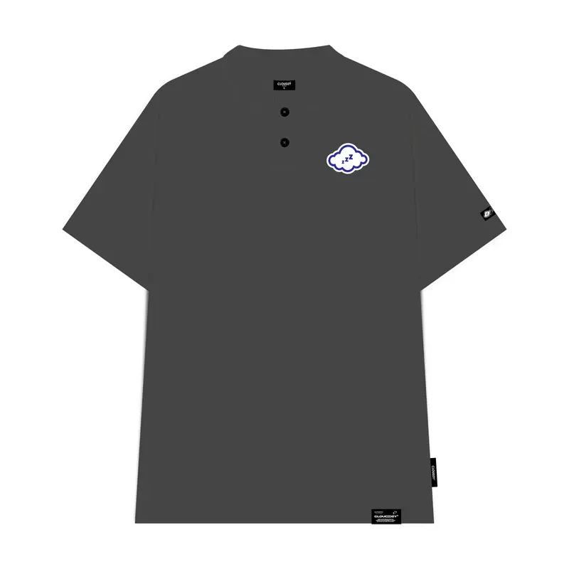 Áo polo tay lỡ nam nữ cotton thun phông có cổ CLOUDZY localbrand unisex đen trắng oversize POLO FOG 5