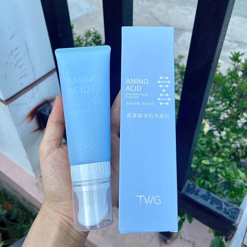 Sữa rửa mặt Amino Acid TWG 120ml   Đầu cọ tạo bọt  Skincare 