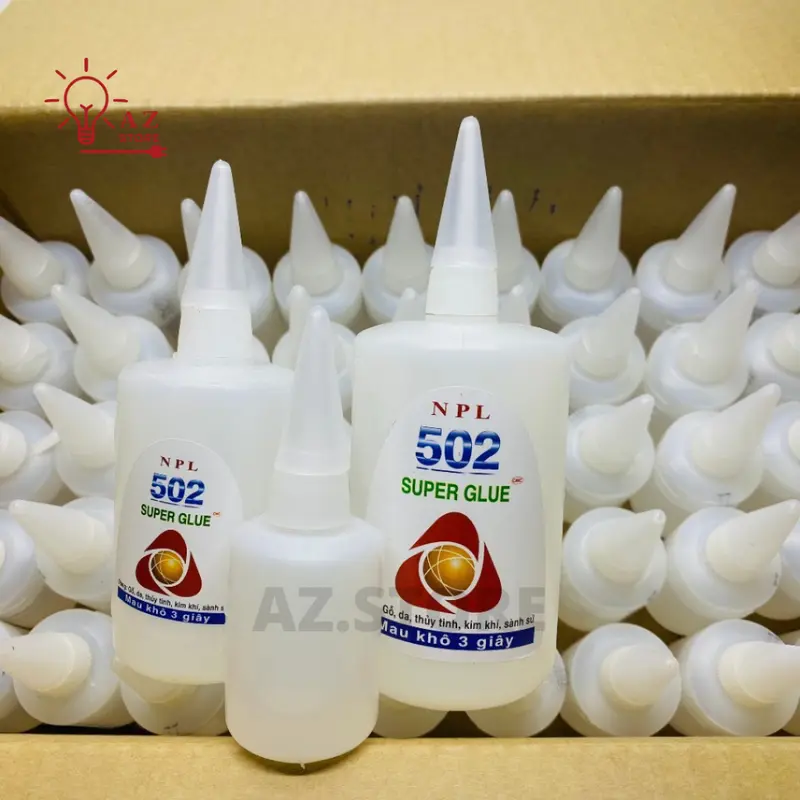 Keo 502 - keo dán sắt lọ tròn siêu dính 50ml, 100ml, 200ml hãng NLP siêu dính 5