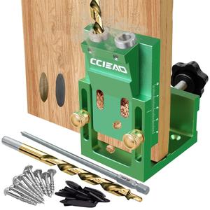 Pocket Hole Jig Kit, Adjustable Woodworking Tools, Pocket Dowel Hole Jig System Set, Woodworking Guides Joint Angle Tool, Carpentry Locator