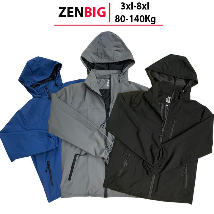 Áo khoác gió nam thu đông big size nhà Zenbig, áo khoắc big size dành cho người mập người béo từ 70-140kg (3xl-8xl) Menswear Tay Dài Jacket Đen aokhoac nam áo  gió