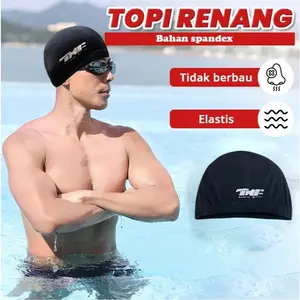 Topi renang All size bahan spandex halus tidak meyerap air