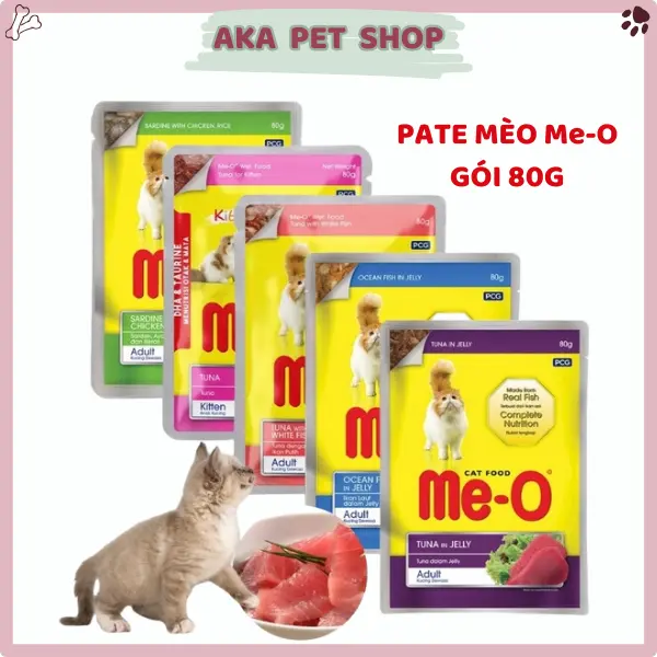 Pate Me-O Wet Cho Mèo Con & Mèo Lớn 80g - Aka Pet Shop