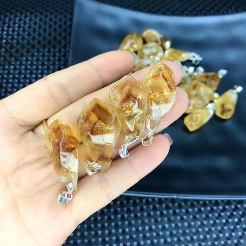 Product Introduction of Mặt Dây Chuyền Tháp Màu Vàng, Đá Thô Citrine, Đá Thô Bất Đối Xứng F0Y0 18