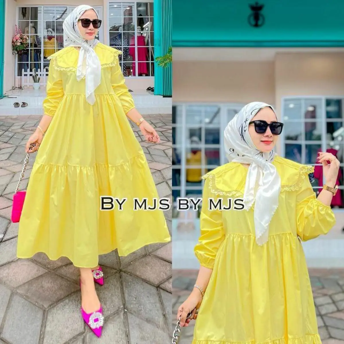 Midi dress varisasi renda pakaian wanita remaja mewah elegan tunik polos terbaru 2023 baju kondangan terkini Gamis muslim Katun Gaun Pesta Rayon Lebaran Dewasa Maxi