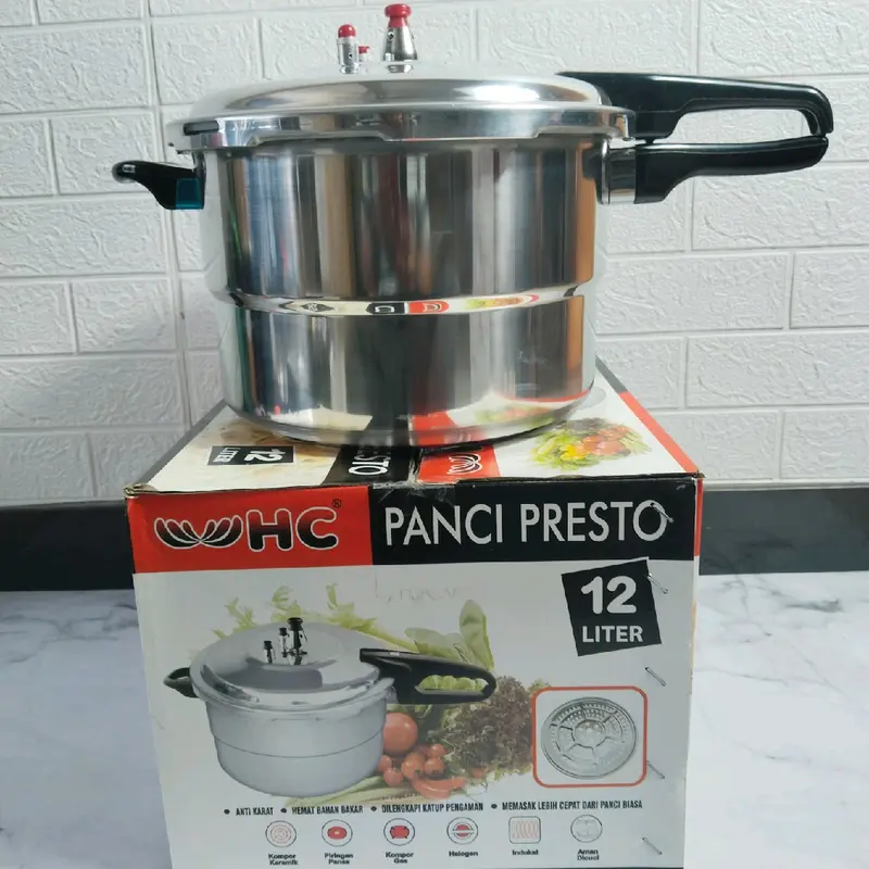 Panci Presto 12 L HC Lapisan Anti Lengket Aluminium 3