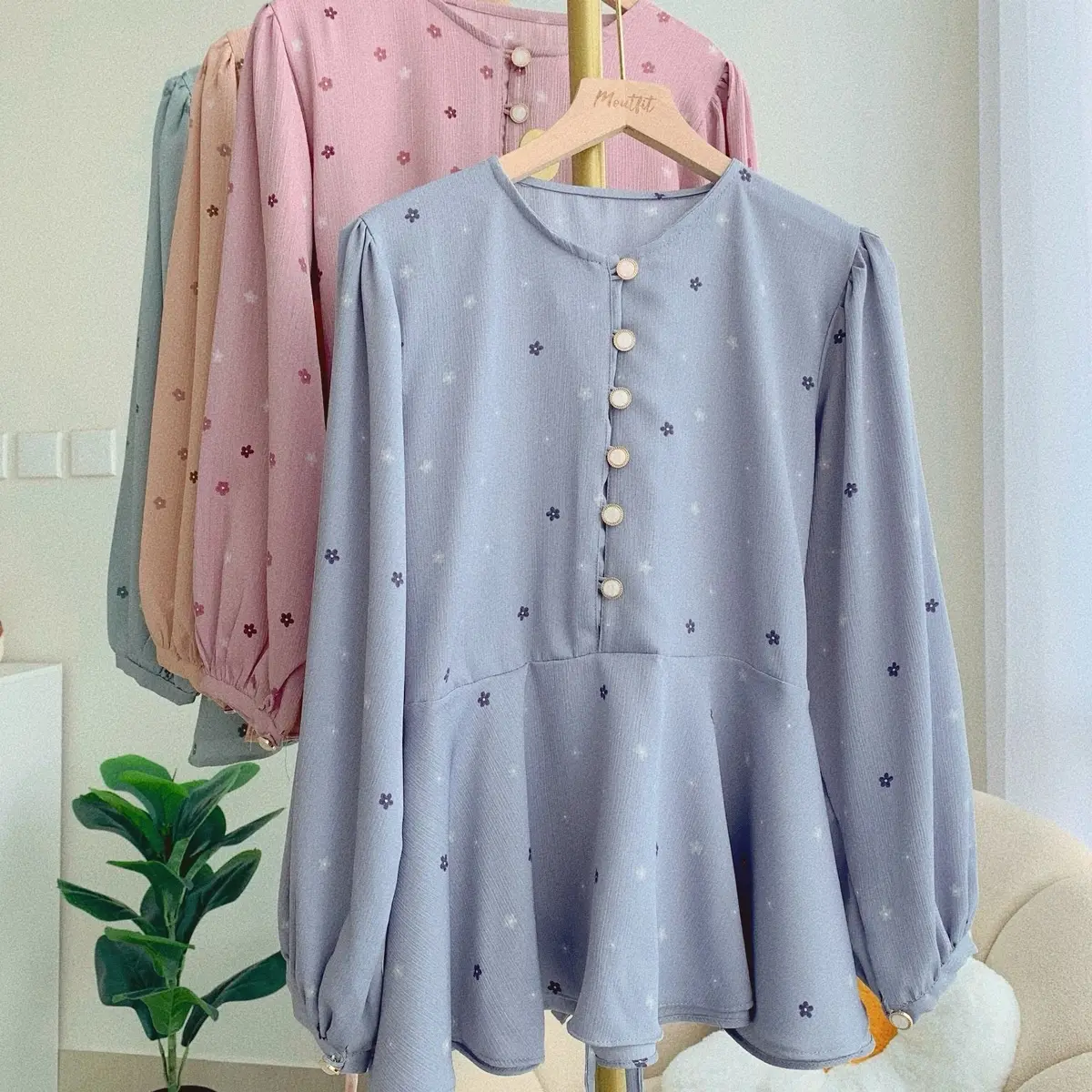HANA BLOUSE | atasan motif | blouse wanita | atasan korean style