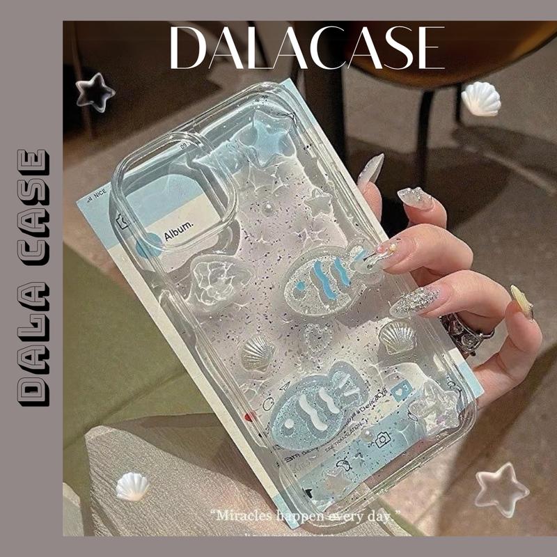 Ốp Lưng Nhũ Bạc Charm Đại Dương Cá Dễ Thương