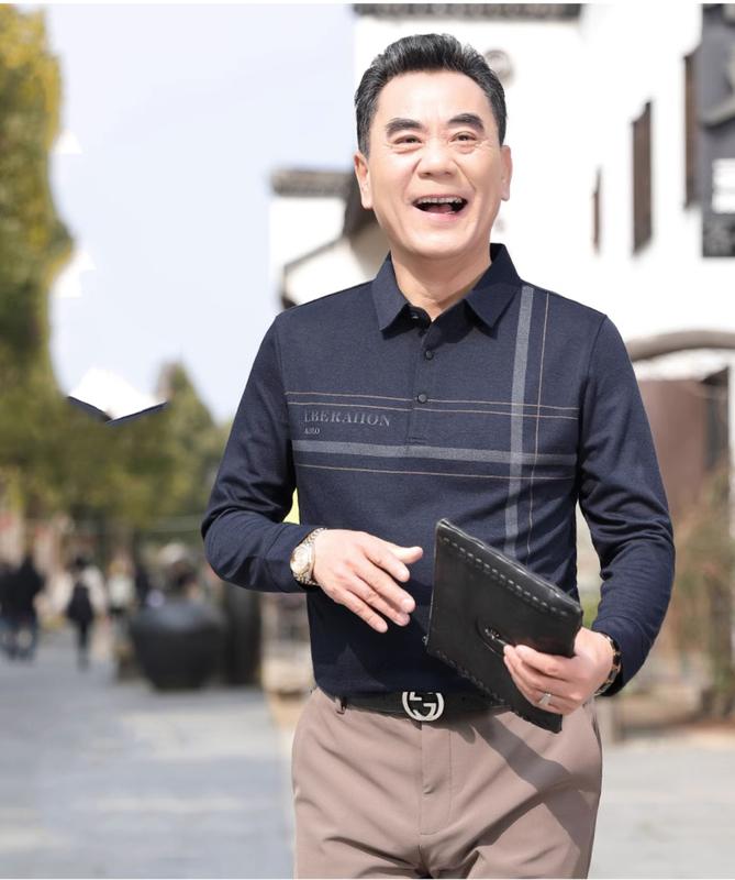 Áo Thun Dài Tay Thu Đông Nam Trung Niên TẶNG BỐ Chất Mềm Mịn Đẹp