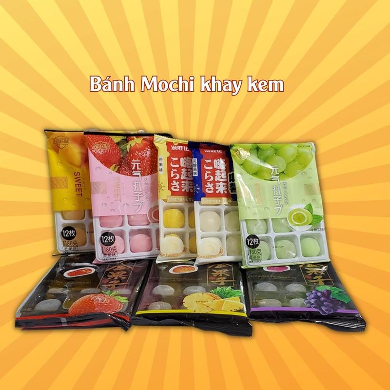 Bánh Mochi khay vị hoa quả mỗi gói 12 chiếc bánh thơm ngon Cô Nương Béo