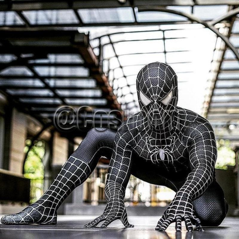 Trang phục Người Nhện, Maguire, Đen / Đỏ, Cosplay Người Nhện Raimi, Bộ đồ Zentai siêu anh hùng 0