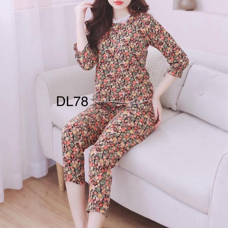 (Nhiều mẫu tay lỡ) Đồ bộ mặc nhà thiết kế cho Nữ tay lỡ quần dài vải lụa hàn mềm Áo Women Top 3