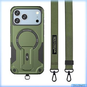 Ốp Điện Thoại Từ Tính, Chống Rơi, Có Dây Đeo Buộc, Dành Cho iPhone 17 / 12 Pro / 13 / 15 Plus / 15 Pro Max / 16 Pro Max / 17 / 17Pro / 17Promax / 17Air, Vỏ Cứng, Chống Rơi, Chống Sốc, Tương Thích Với MagSafe