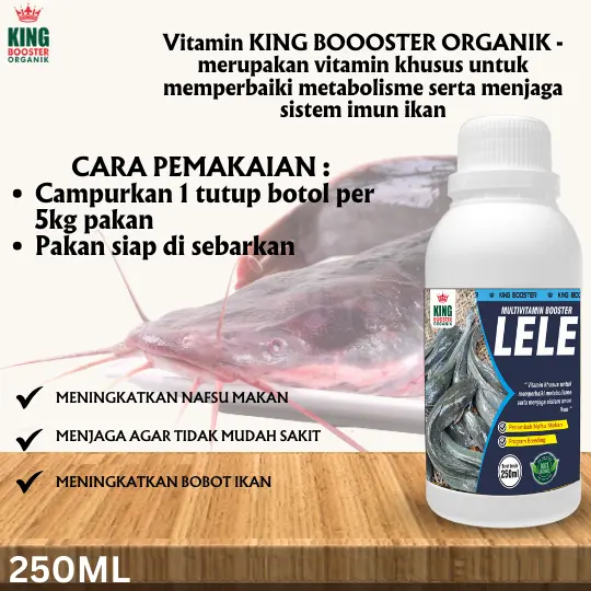 Vitamin Booster pertumbuhan lele / Vitamin Probiotik lele 250ML BISA DICAMPUR PELET 2