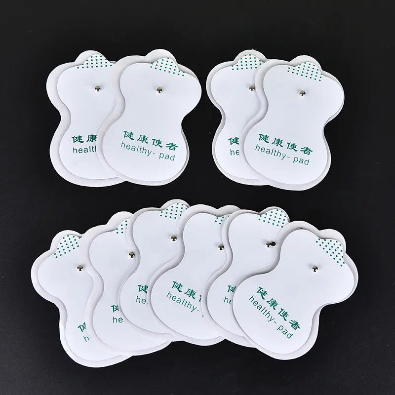 Miếng đệm dán điện cực màu trắng, 10 cái, cho máy trị liệu kỹ thuật số, dụng cụ mát-xa