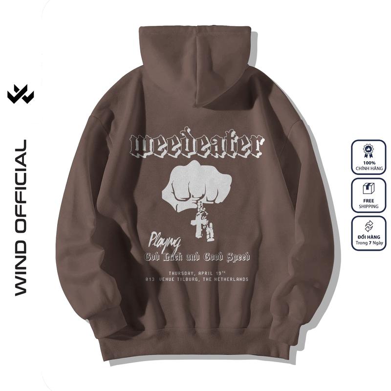 Product Introduction of Áo hoodie unisex form rộng WIND WEEDEATER hoodie nút bấm thời trang nam nữ nỉ bông oversize Menswear Dài Tay Tay Dài 8