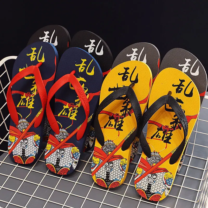 wukong siêu hót hoạ tiết năng động trẻ trung DéP Sandal havaianas Nam Đế Bằng Nhung Shoes GiàY