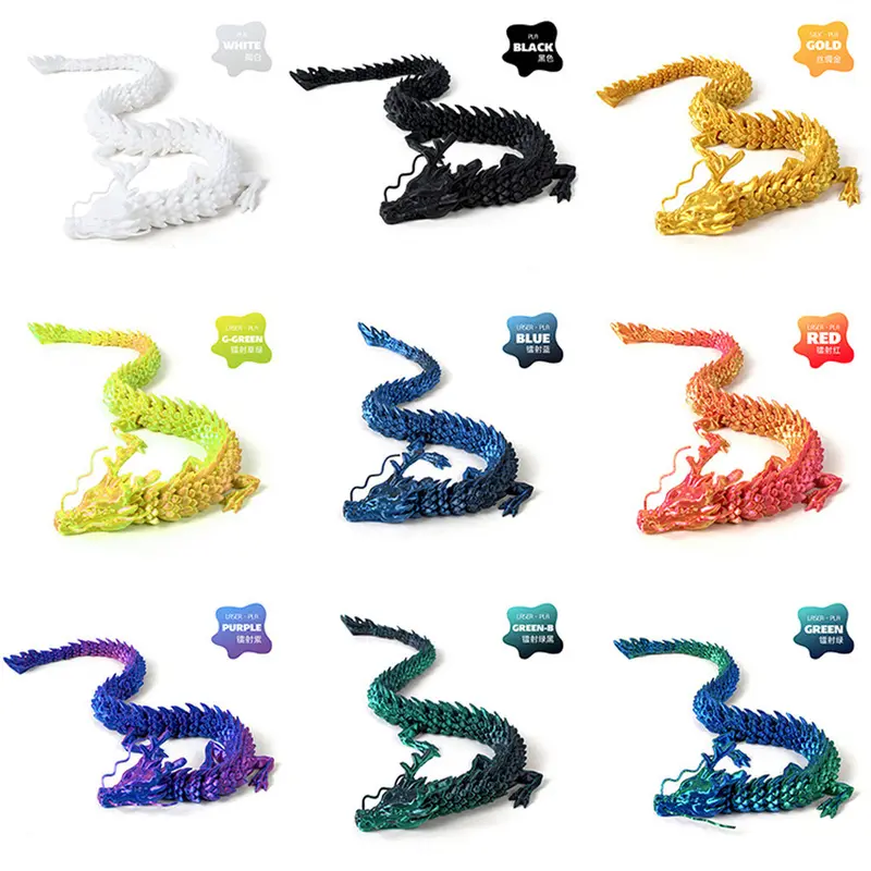 Mainan Action Figure Articulated 3D Dragon Model Pajangan 0