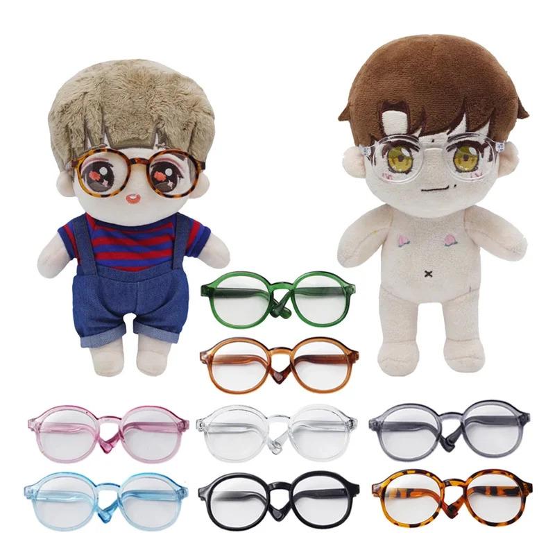 Plush 1/3BJD Doll Glasses Accessory Round Frame Miniature Eyewear Clear Lens Eyeglasses 6.5/9cm for Labubu BJD Doll Accessories 2