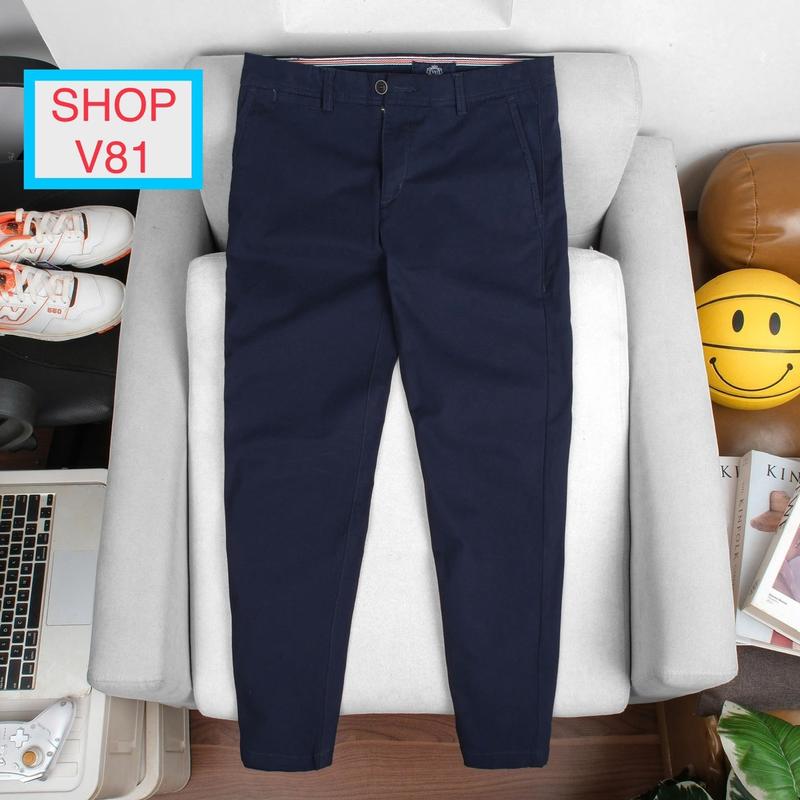 Quần dài kaki màu xanh đen V81 Luxury chất vải cotton dày mịn co giãn nhẹ thấm mồ hôi mặc thoải mái