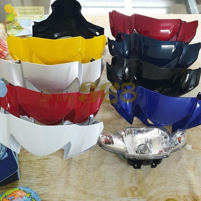 [ĐỦ MÀU] Bộ ốp đầu xe SIRIUS COMBO 3 món: ốp đầu, gáy đen và pha đèn kèm bóng