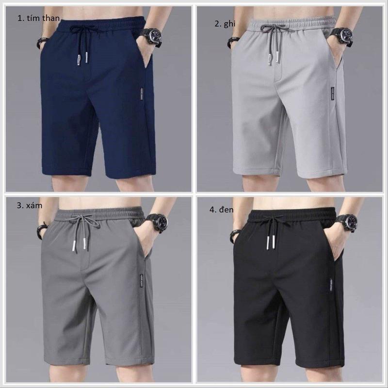 quần shock nam chất liệu vải gió dãn size M tới 3XL Menswear quần  short Màu Đen Kem Nhung