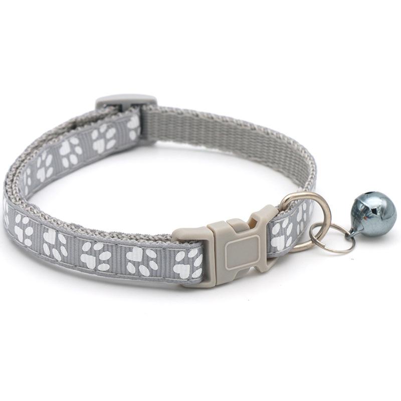 Product Introduction of 1R Pet Patch Collar Dog Cat Collar Single Footprints Paw Print Bell 25