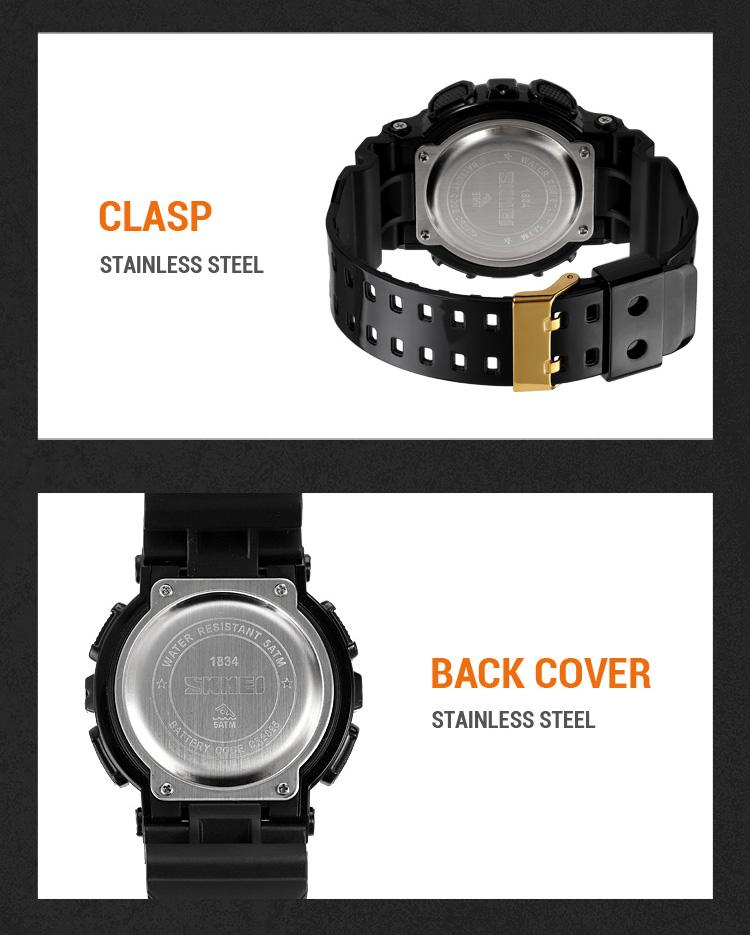 Product Introduction of SKMEI Men Sport Watch Fashion LED PU Waterproof Long Use Digital Watch Elegant Texture Alarm Clock Timing Wrist Watch for Women Man 34 3