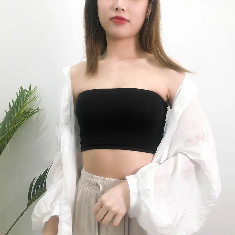 Micro Elastic Seamless Tube Top Summer Inner Wear Anti-Exposure Chest Cover Women's One-Piece Strapless Elastic Bra Wrap