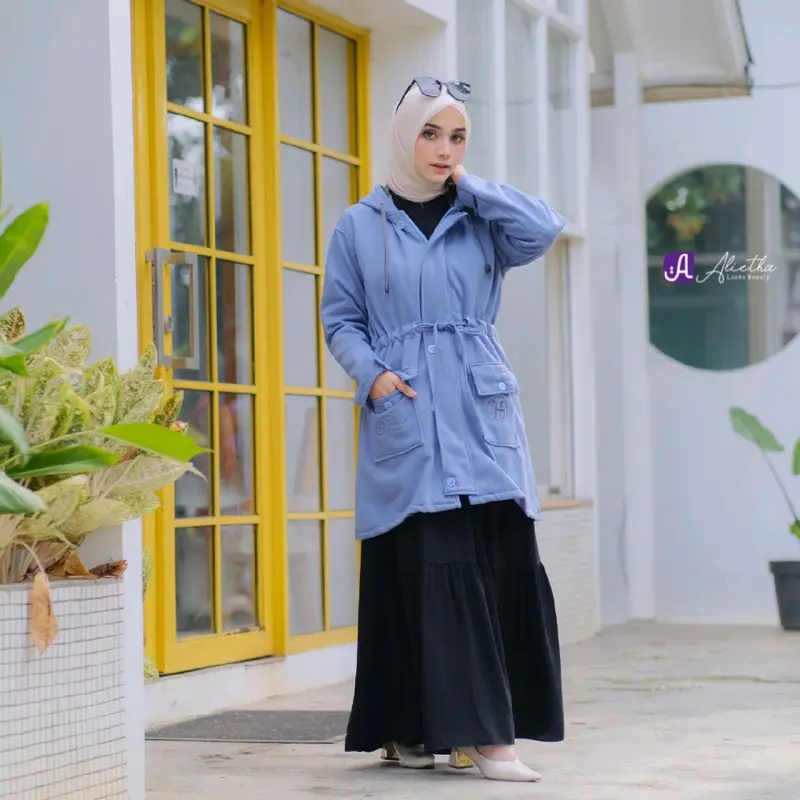 Jaket Outer Hijab Alietha Jaket hijab panjang muslimah Jacket