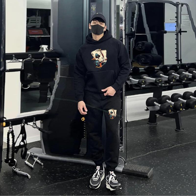  Bộ Nỉ  Hodie Thể Thao Lá Bài May Mắn Dày Dặn Ấm Áp Phong Cách Trẻ Trung Bộ Quần Áo Thể Thao Mùa Đông Chất Nỉ Bông Phong Cách Sport Chạy Bộ Set bộ nam nữ 