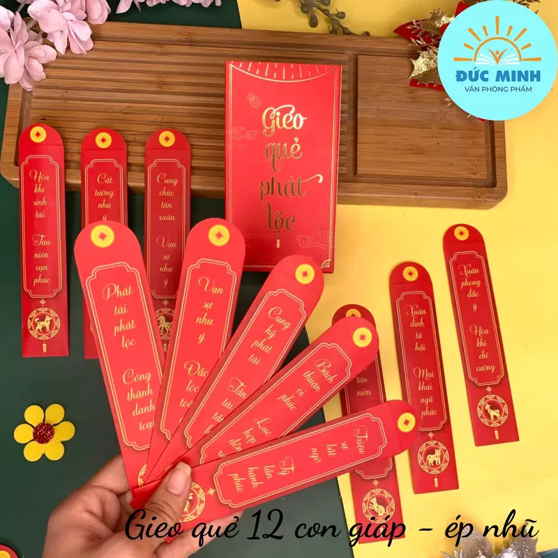 Hộp lì xì gieo quẻ 12 thẻ, lì xì tết truyền thống , tíu tít, tết đong đầy, phát tài phát lộc 2024, thiết kế riêng độc đáo, hình in sắc nét, chất liệu dày dặn - vpp Diệp Lạc (sỉ/lẻ) 4